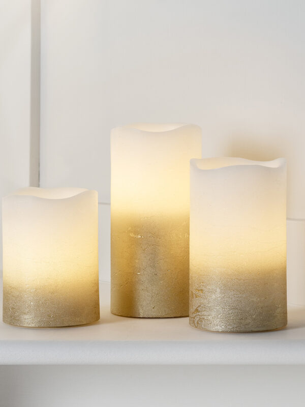 Bougies LED dorées