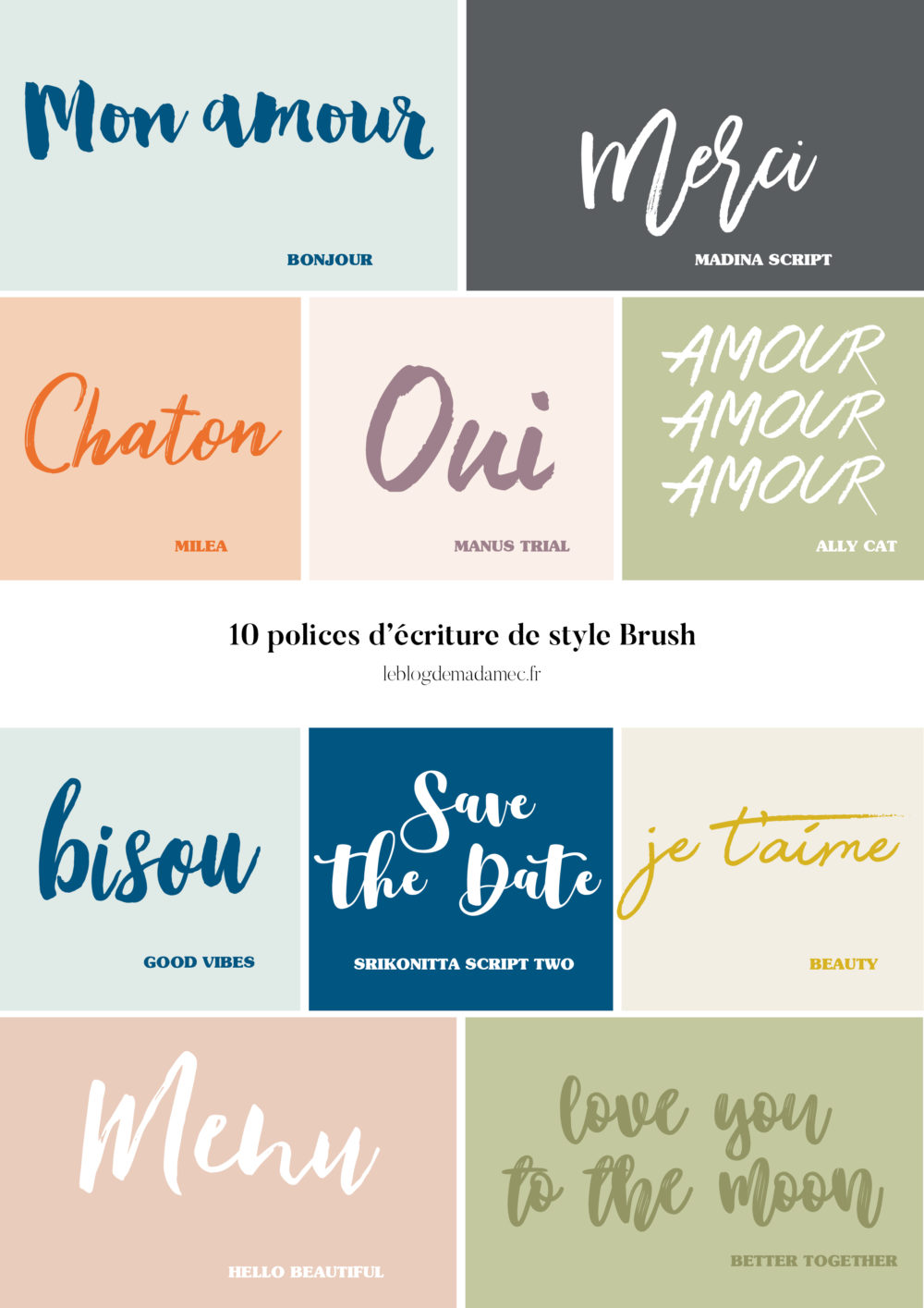 10 polices d'écriture de style Brush pour votre mariage - Blog Mariage Madame C 10 polices d'écriture de style Brush pour votre mariage - Blog Mariage Madame C