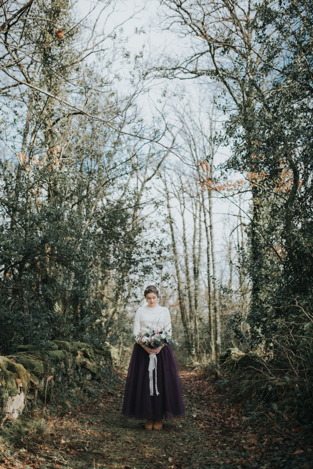 Mariage d'hiver en violet