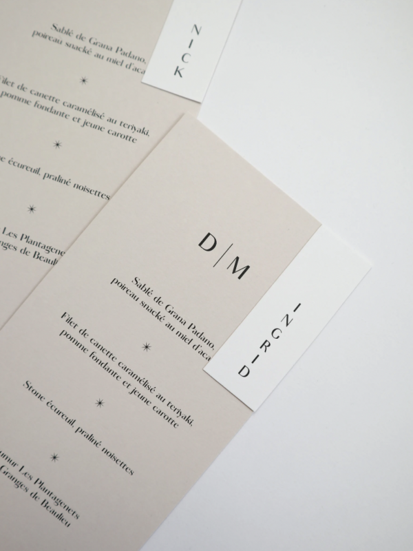 Menu de mariage moderne Two Made One