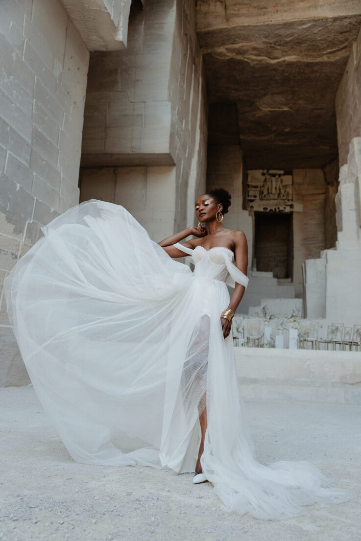 Mariage Couture aux Carrières des Lumières © Sidonie Vidal