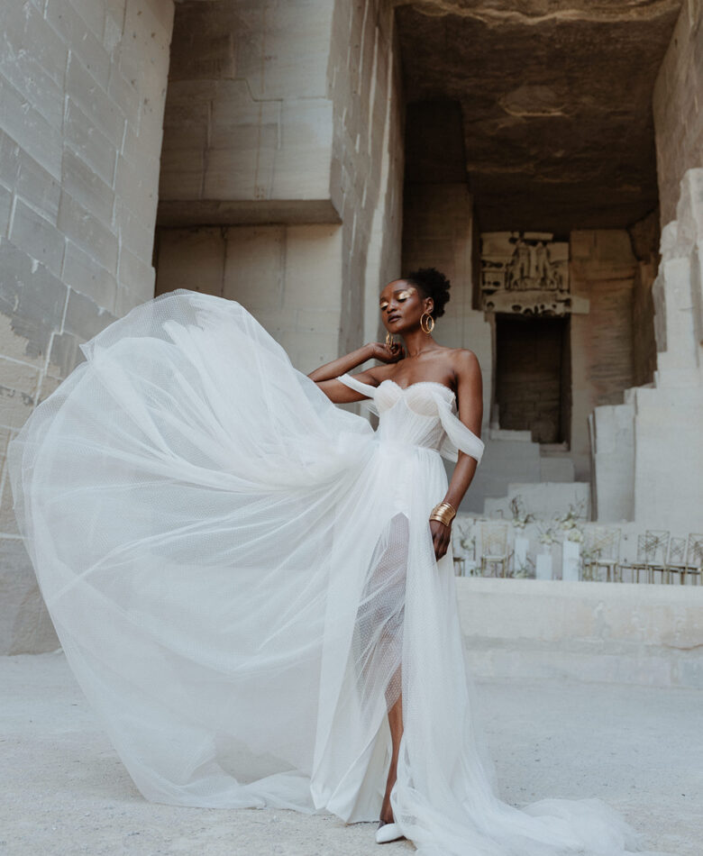 Mariage Couture aux Carrières des Lumières © Sidonie Vidal