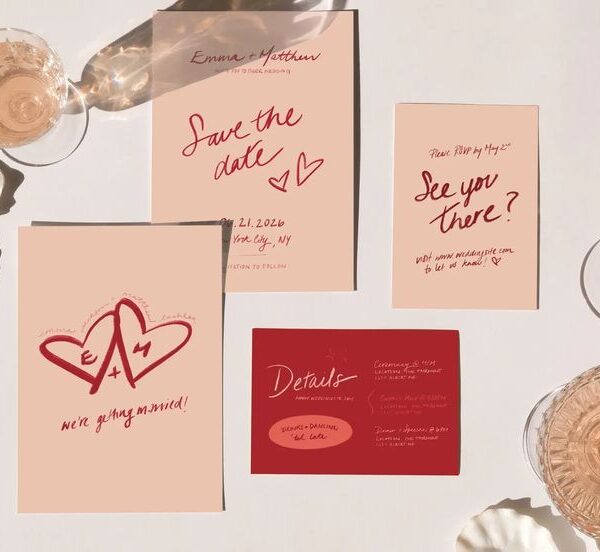 Suite illustrée de faire-part de mariage à personnaliser et à imprimer