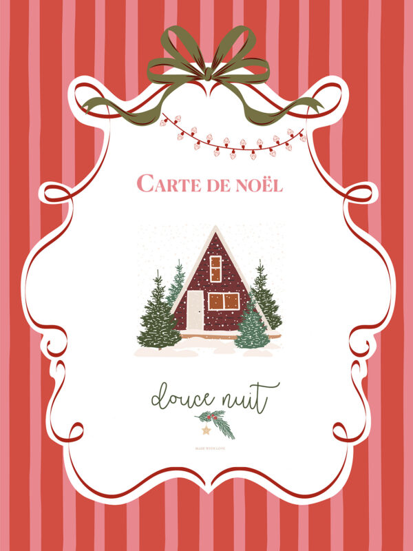 Carte de noël Chalet des neiges à imprimer