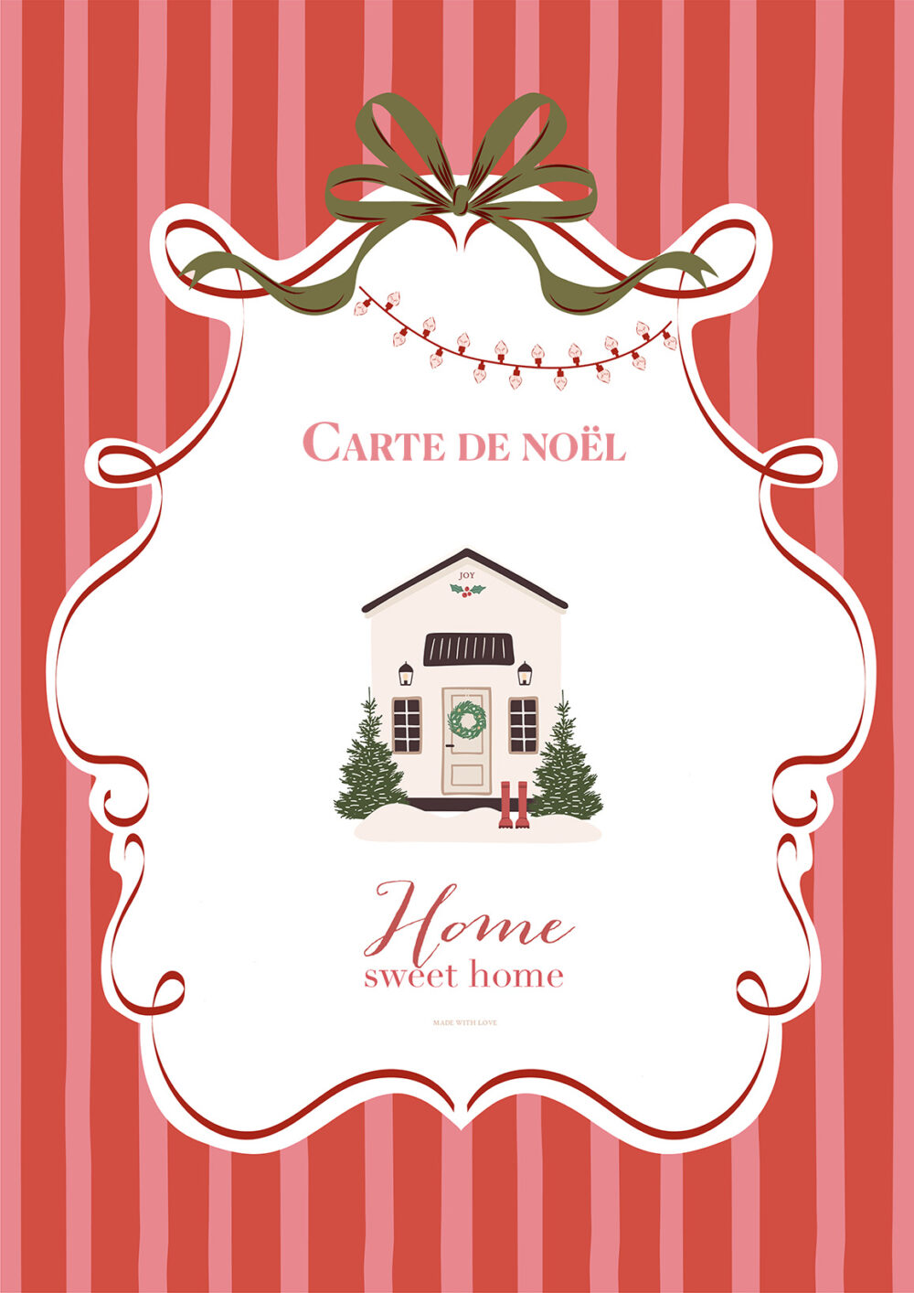 Carte de noël Home Sweet Home à imprimer
