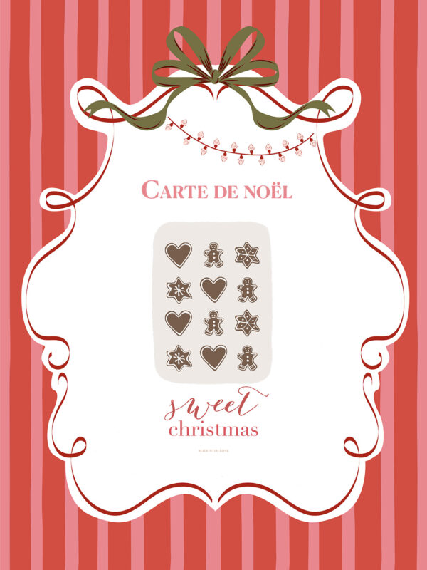 Carte de noël Sweet Christmas à imprimer