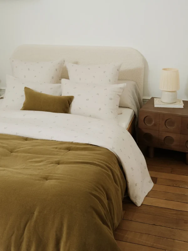 Gaze de coton double épaisseur à fleurs Bonsoirs