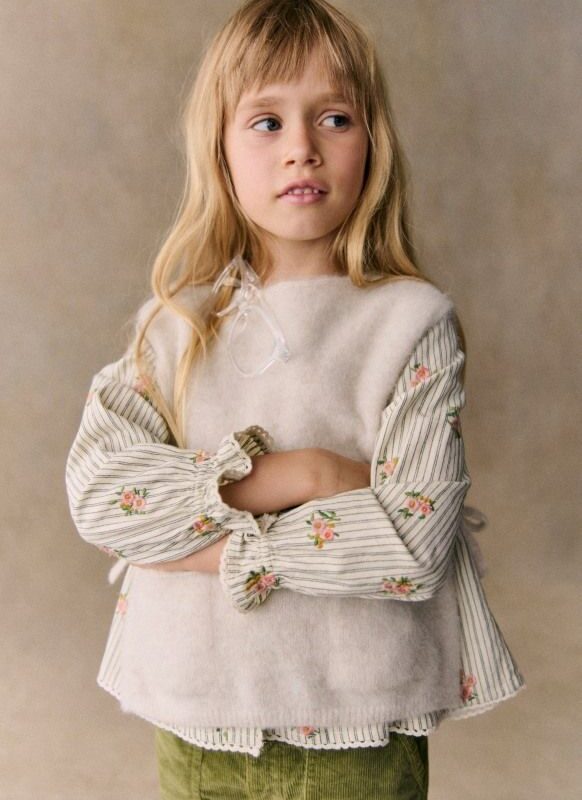 Blouse Adèle Rayures Broderies Fleurs Petit Sézane