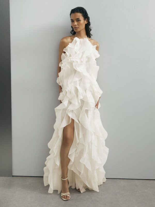 Robe longue à volants Atelier Reiss en organza de soie
