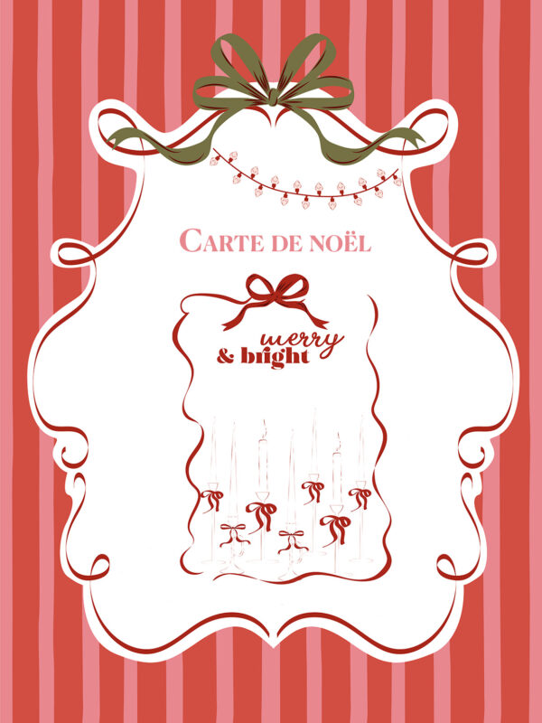 Make my Lemonade Oh Wow : Capsule Noël 2024 - Blog Mariage Madame C Carte de noël Merry and Bright à imprimer