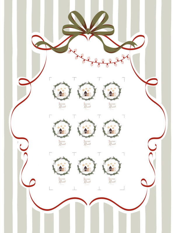 Étiquette de Noël Village de noël à imprimer © LBMC DESIGN