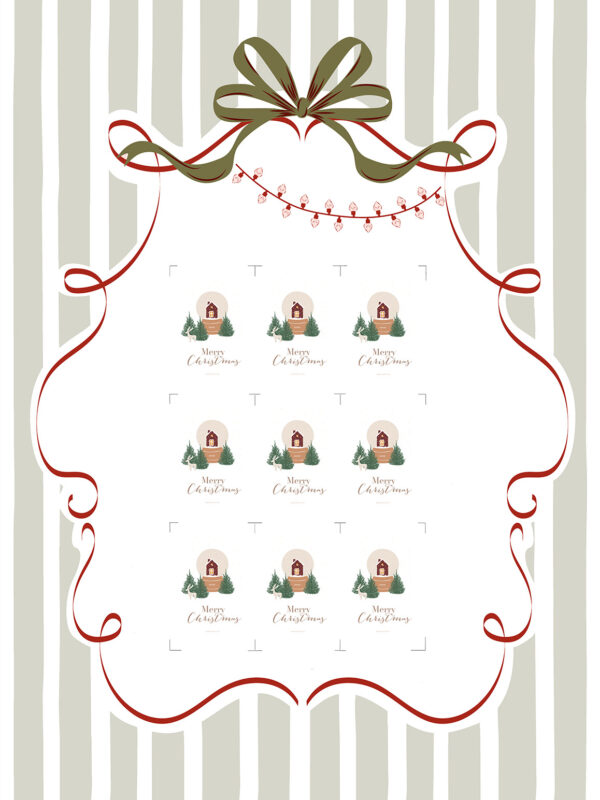 Étiquette de Noël Boule à neige de noël à imprimer © LBMC Design