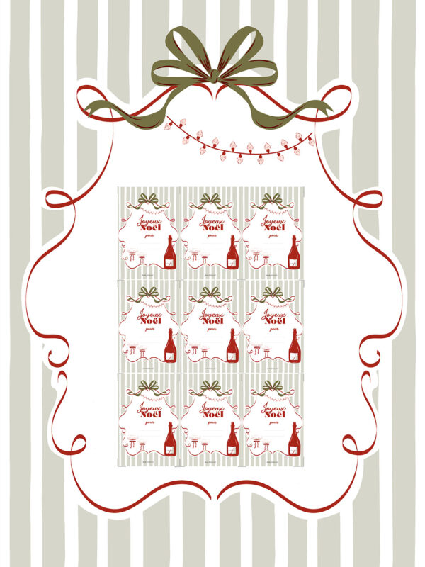Étiquette de Noël Cheers à imprimer