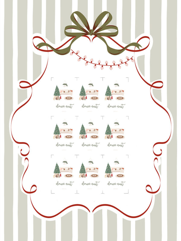 Étiquettes de Noël au coin du feu à imprimer © LBMC Design