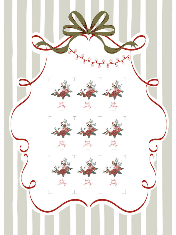 Étiquette de Noël Holly Jolly à imprimer © LBMC DESIGN