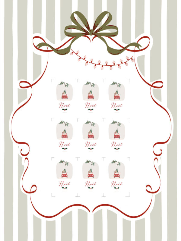 Planche d'étiquettes Noël à imprimer