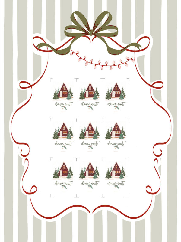 Étiquette de Noël Chalet des neiges à imprimer © LBMC DESIGN