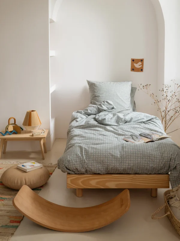 Parure percale lavée bébé et enfant le petit vichy Bonsoirs