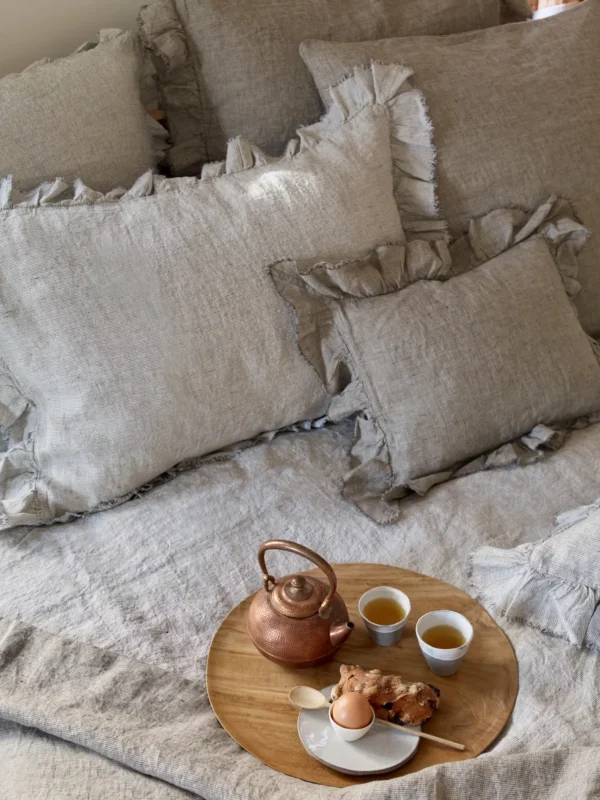 Taie d'oreiller en lin lavé Maison de Vacances