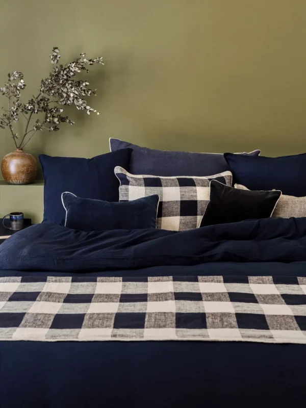 Housse de coussin en velours New Delhi Encre Haomy