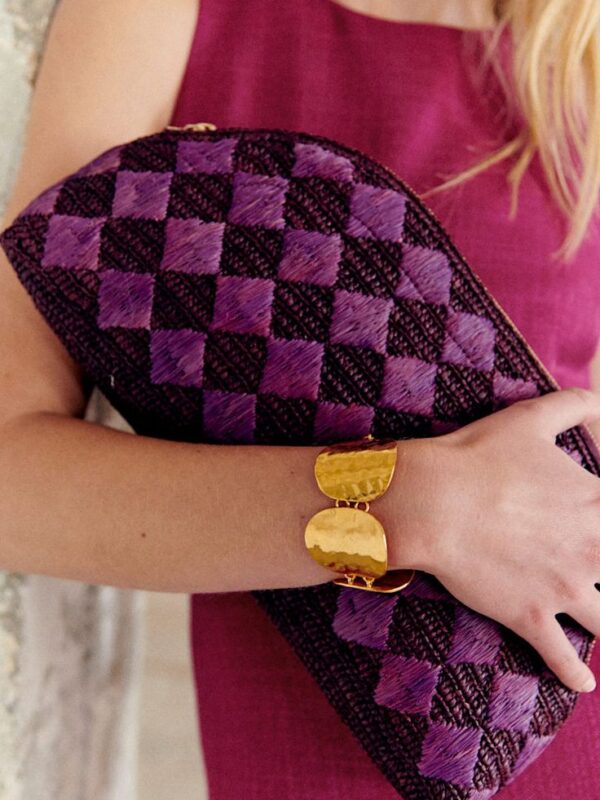 Pochette Simona Mauve Damier Sézane Cérémonie