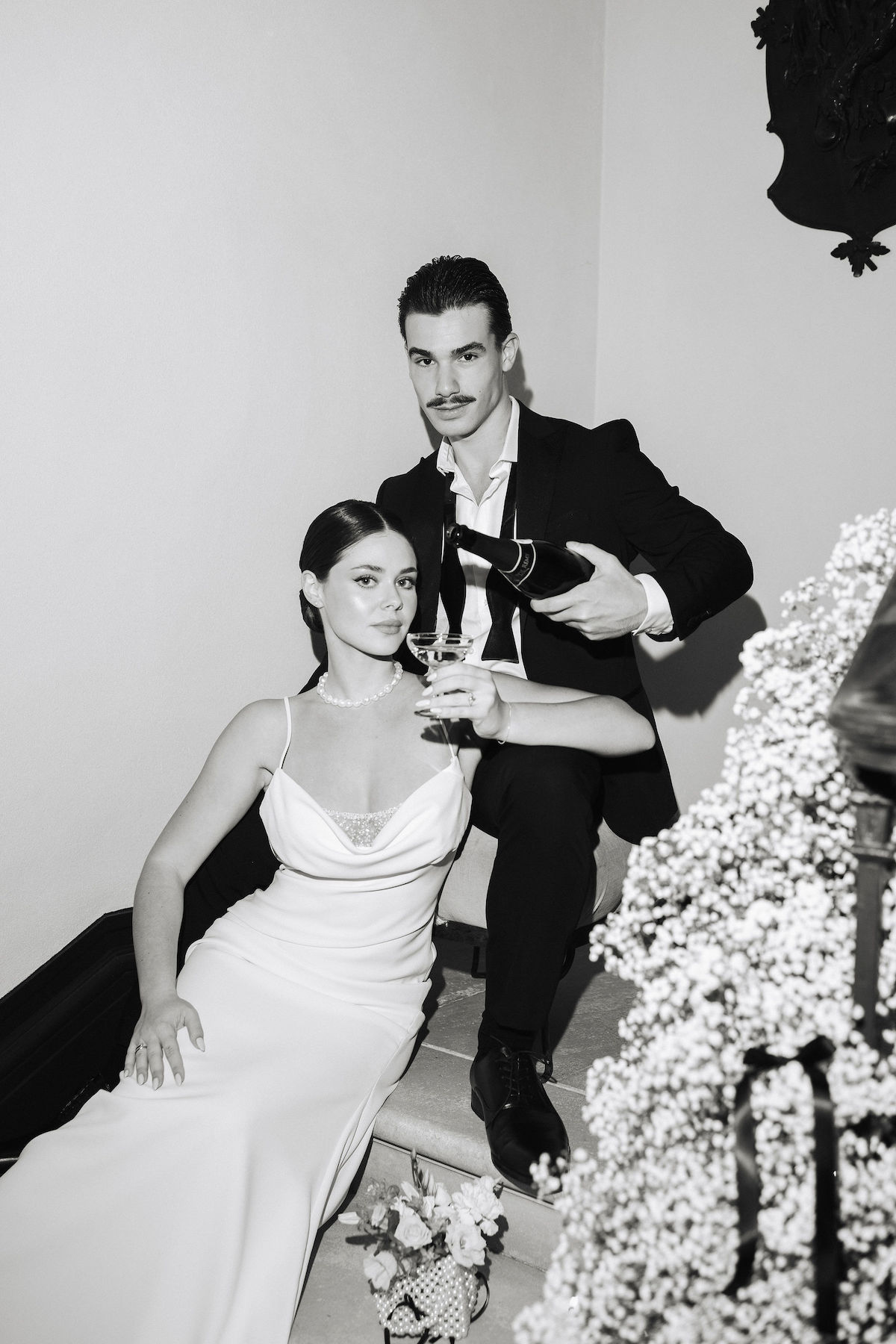 Mariage élégant black and white © Lucie Cabalou