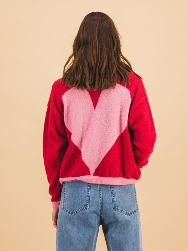 Cardigan Julia rouge et rose Elise Chalmin