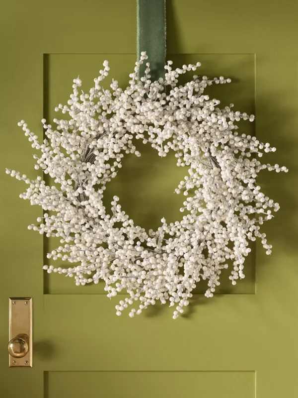 Couronne de noël baies nacrées Anthropologie