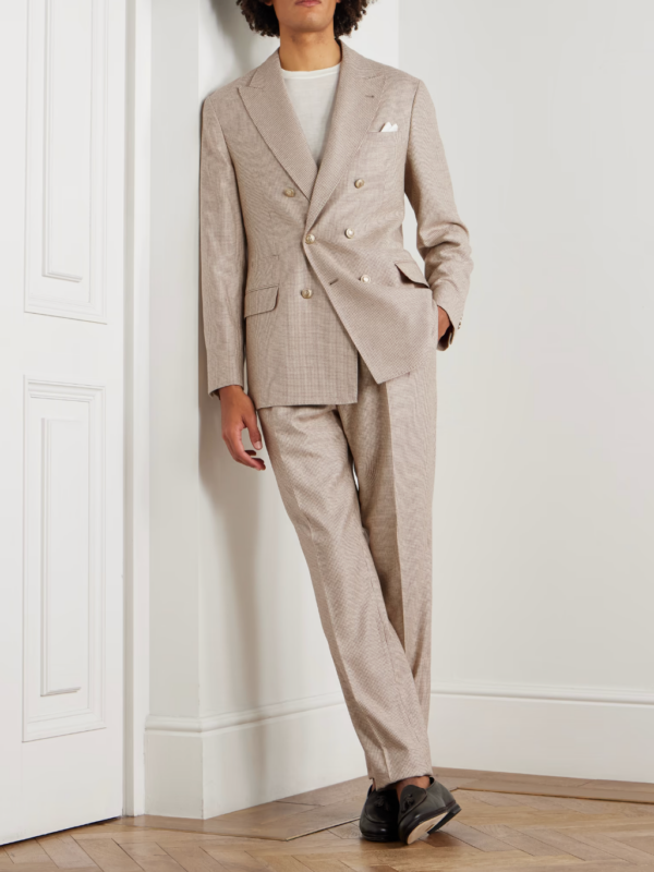 Le marié - Blog Mariage Madame C Veste de costume croisée à motif pied-de-poule Brunello Cucinelli