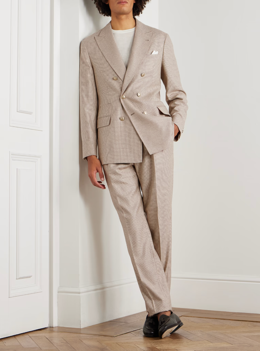 Brunello Cucinelli - Veste de costume croisée à motif pied-de-poule - Blog Mariage Madame C Veste de costume croisée à motif pied-de-poule Brunello Cucinelli