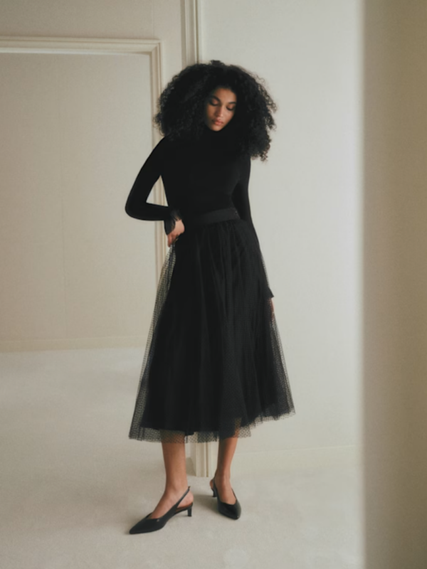 Jupe Masha Plumetis Noir Sézane