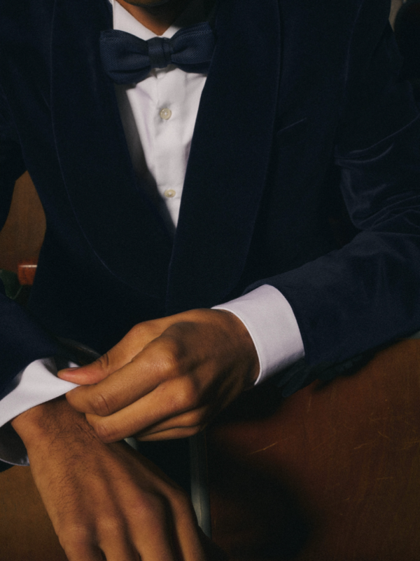 Le marié - Blog Mariage Madame C Veste Tarnor Velours Marine Sezane