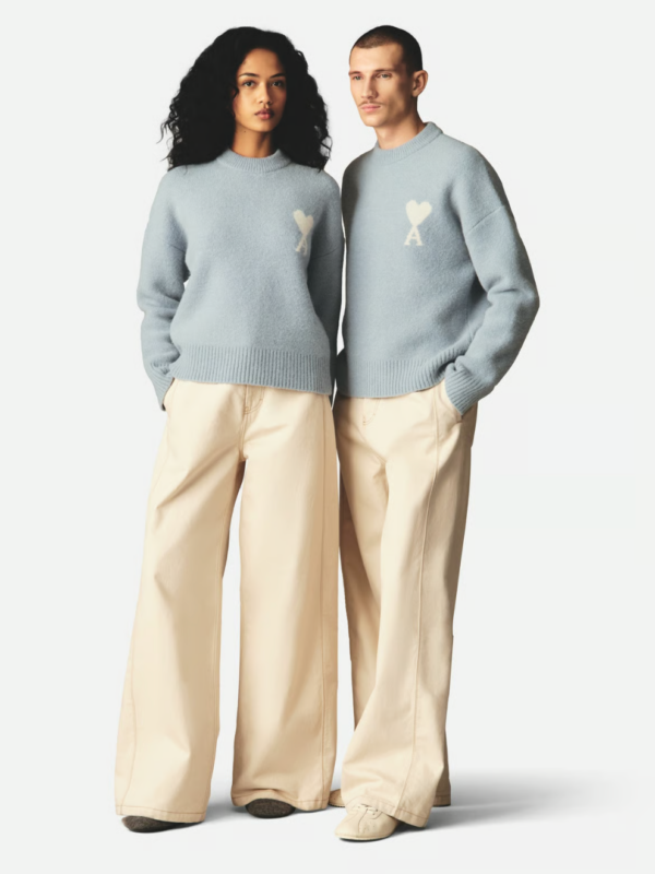 Pull col rond ami de coeur en alpaga unisexe Ami Paris