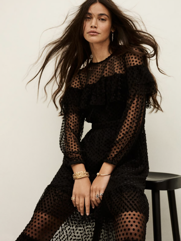 Tenue d'invitée - Blog Mariage Madame C Robe longue à pois Rita BA&SH