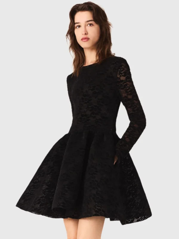 Robe patineuse en velours Maje