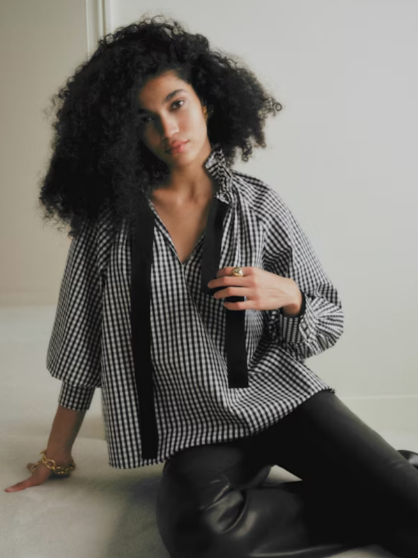 Chemise Hillis vichy noir et blanc Sézane