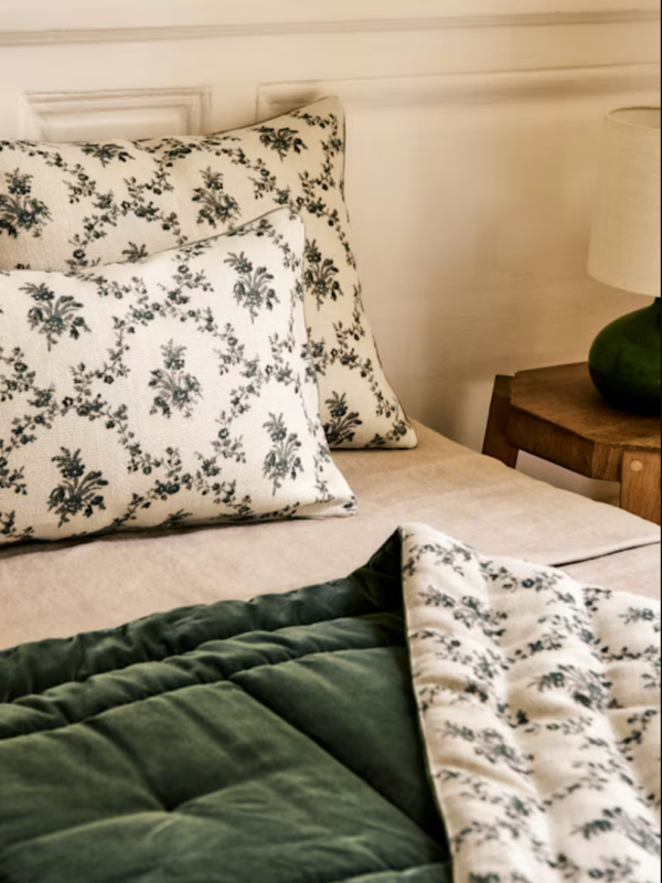 Sofa Cover Croisillons Bleu Velours Sézane