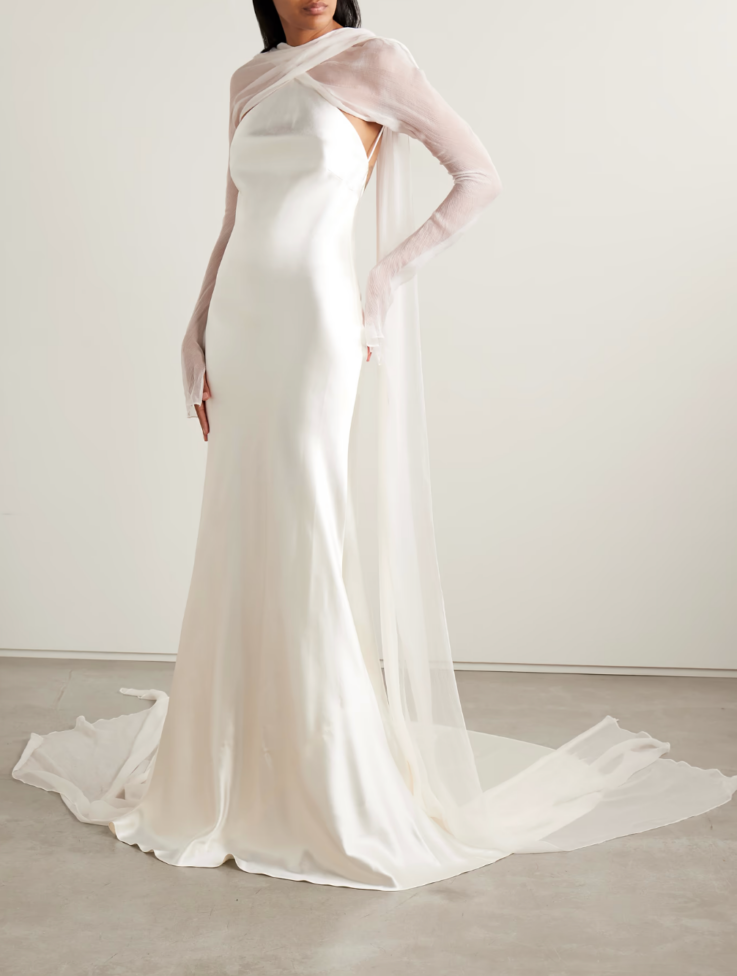 Robe de mariée effet cape Mari Danielle Frankel