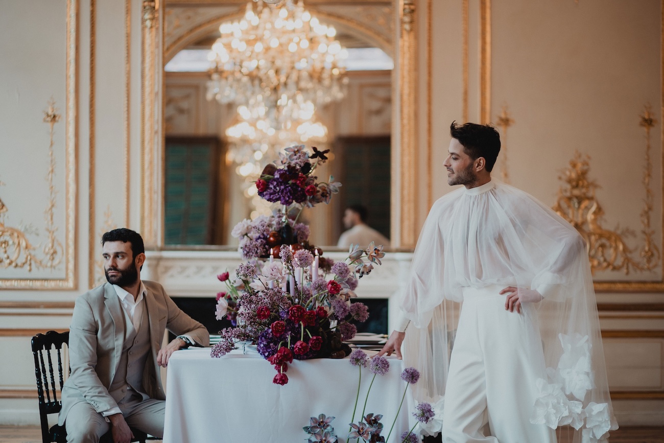 Mariage moderne et inclusif : une inspiration élégante à la Galerie Bourbon © Margot Duquesne