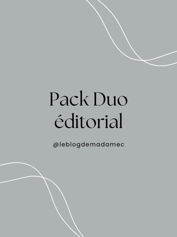 Pack duo éditorial