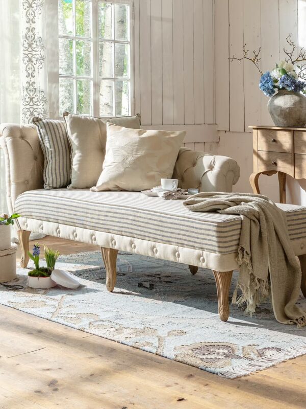 Méridienne Viviani beige et gris Loberon