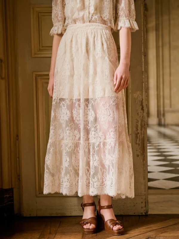 Jupe longue en dentelle Clara Petite Mendigote