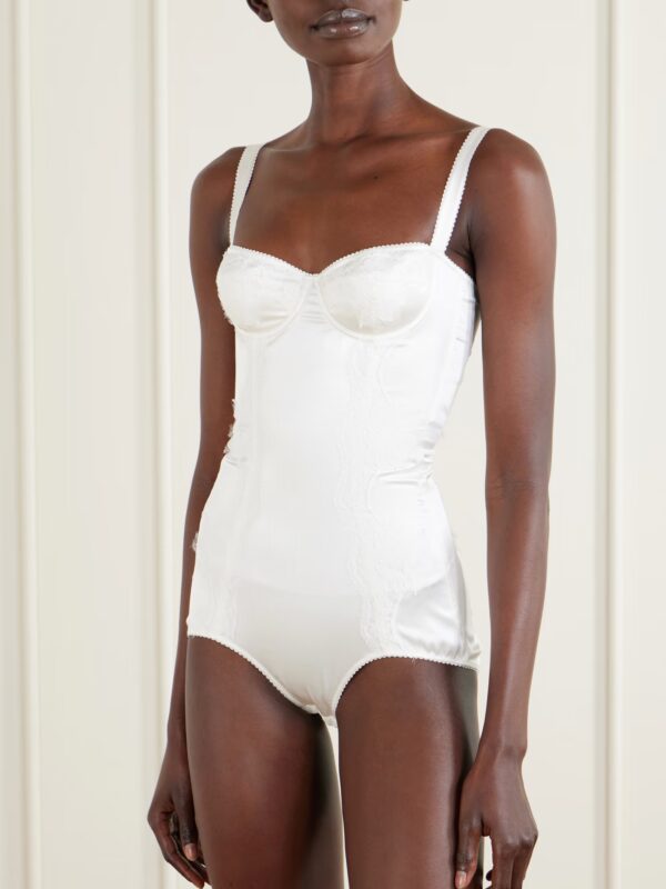 Body en soie orné de dentelle Dolce&Gabbana