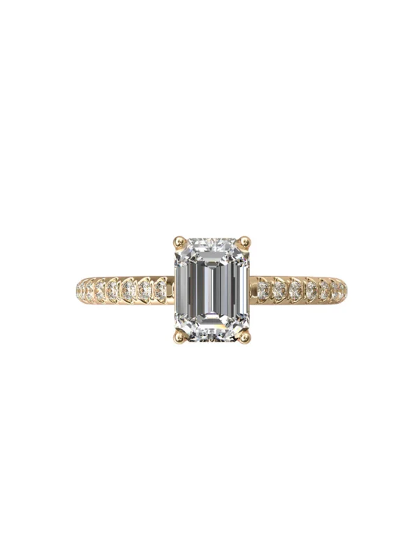 Solitaire Absolue 1ct pavé Émeraude Loyale Paris