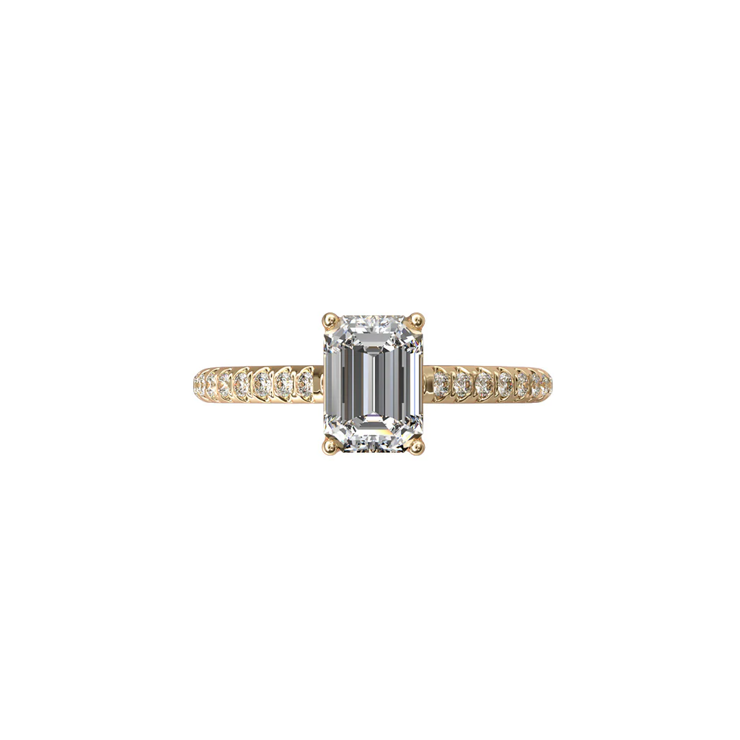 Solitaire Absolue 1ct pavé Émeraude Loyale Paris