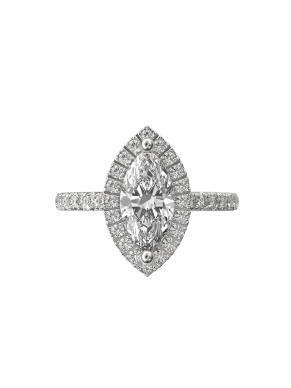 Solitaire Absolue Couronne 0.25ct pavé Marquise Loyale Paris