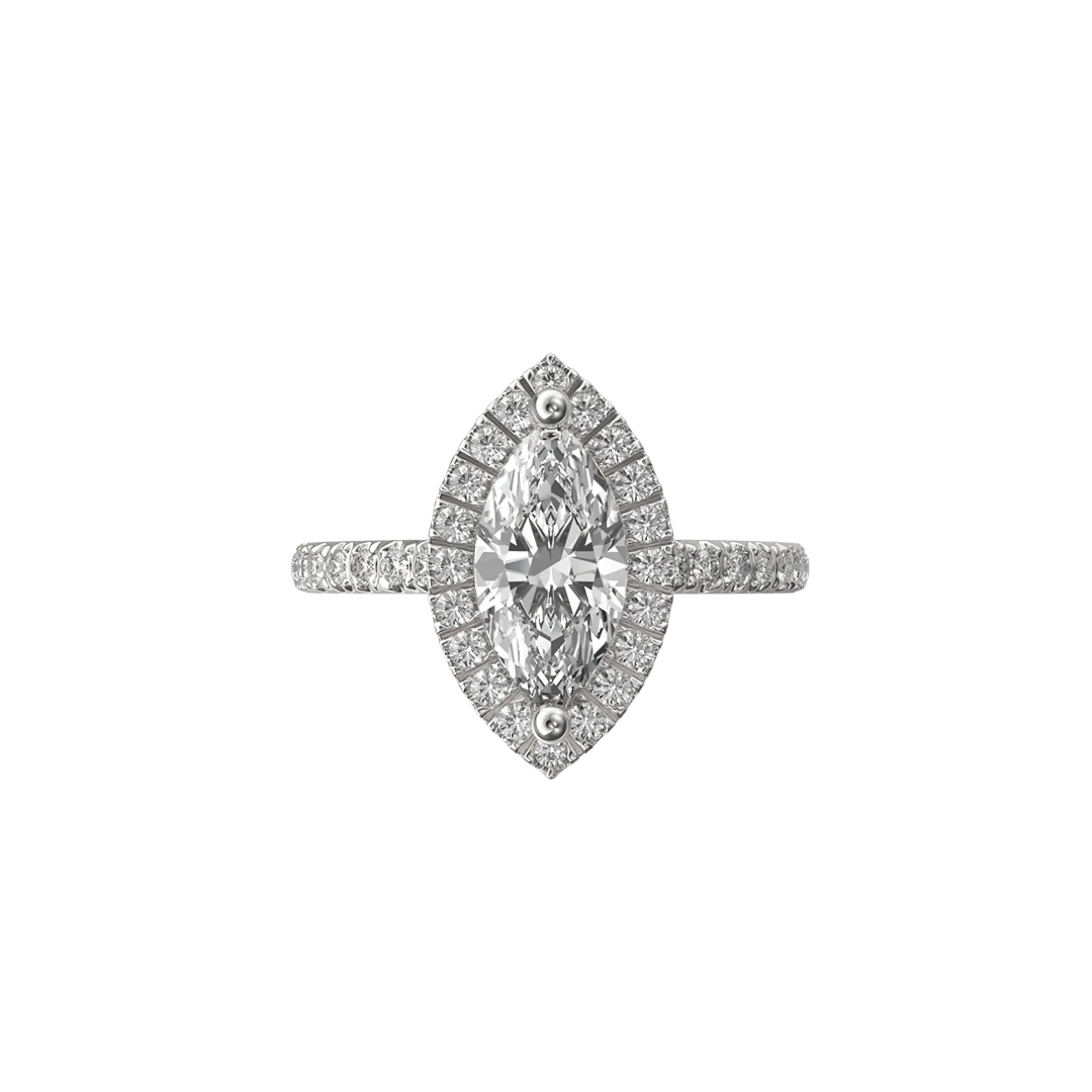 Solitaire Absolue Couronne 0.25ct pavé Marquise Loyale Paris