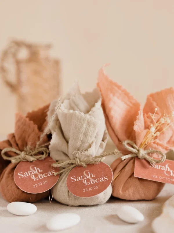 Aumônière de dragées personnalisée Merci Coco