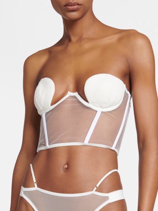 Bustier de mariée en crêpe et tulle Nensi Dojaka