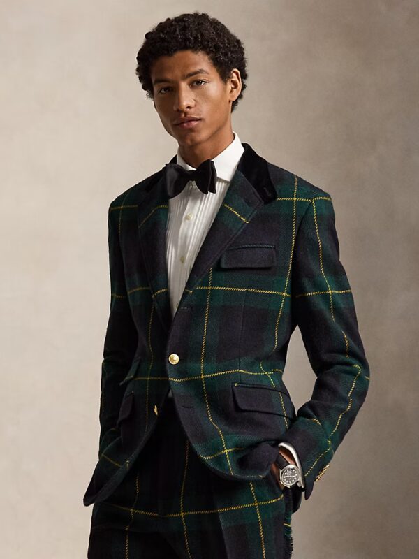Blazer Polo Tailored Fit tweed écossais Ralph Lauren